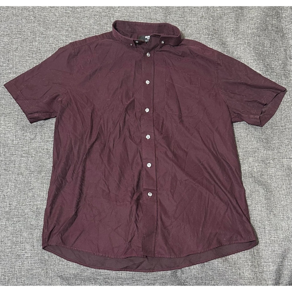 Murano Liquid Luxury Men's L Deep Purple Short Sleeve‎ Shirt